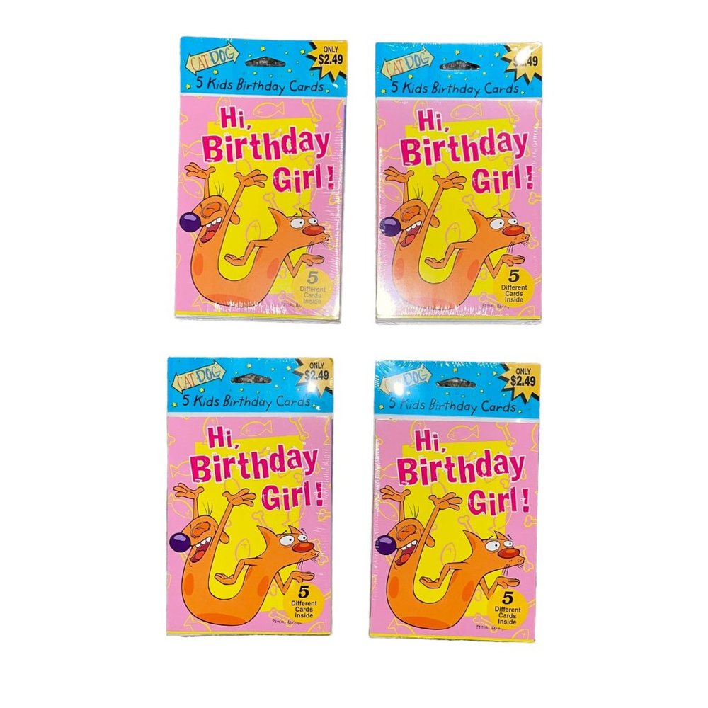 NIP American Greetings Hot Shots Vintage 2000 5 Pack Birthday Cards Nickelodeon